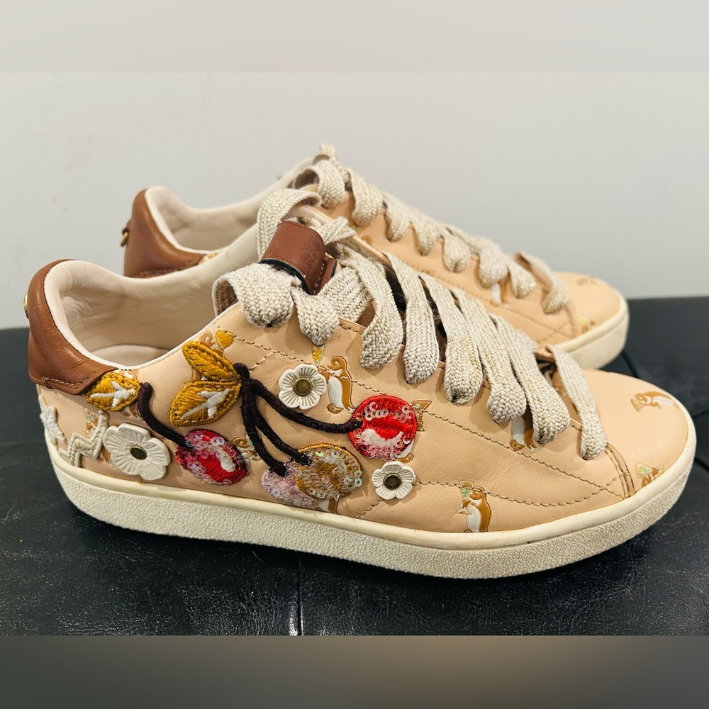 Coach Tea Rose Tearose Cherry Powder Pink Sneakers. - Picture 3 of 9
